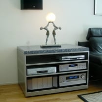 Audio  meubel  -  Rvs  /  Granito blauw Sodaliet